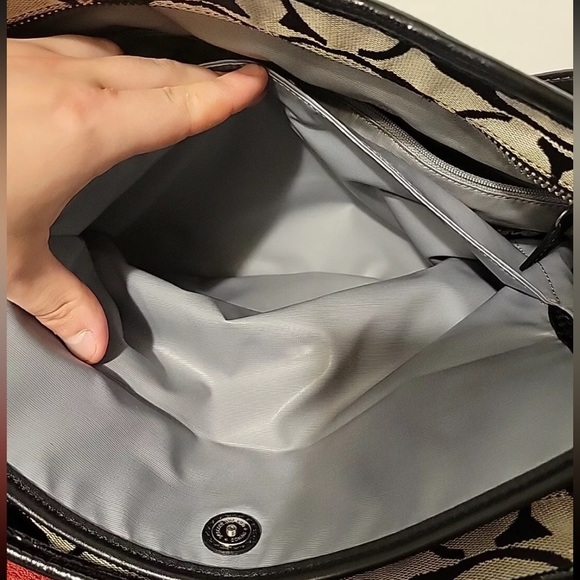 Coach Diaper Large Tote Bag Signature C Black Gray - Picture 3 of 13